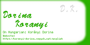 dorina koranyi business card